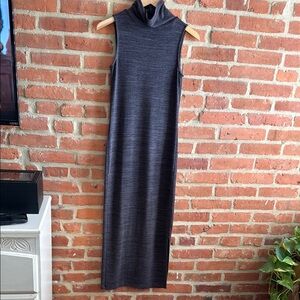 For The Republic Gray Sheath Midi Dress Mock Neck